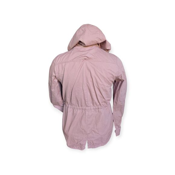 Outer Edge Womens Large Pink Utility Canvas Jacket with Hoodie - Picture 2 of 6